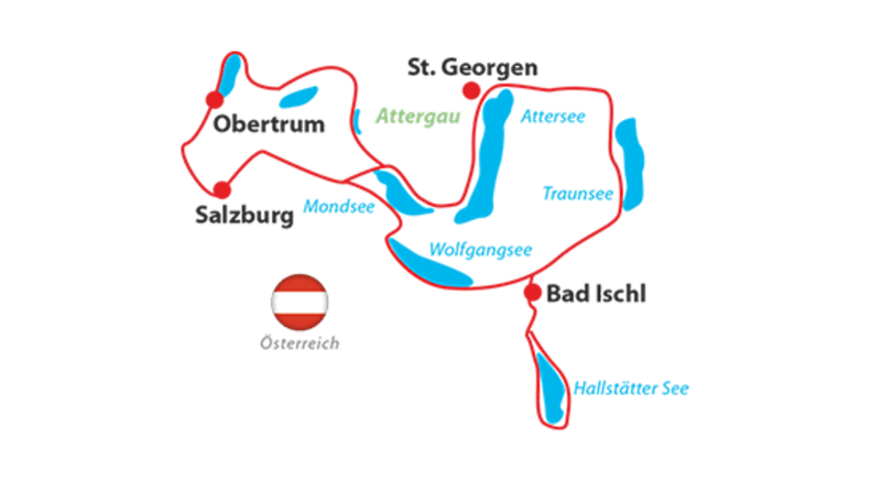 Karte zum Tourenverlauf im Salzkammergut