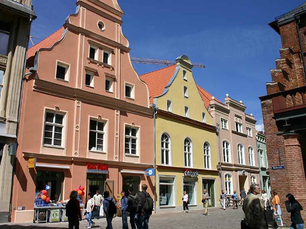 Giebelhäuser in der Ossenreyerstraße in Stralsund