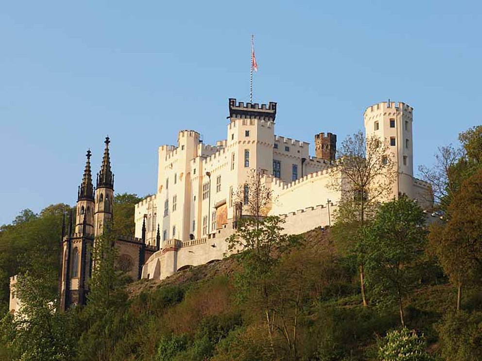 Blick auf Schloss Stolzenfels in Koblenz an der Mosel in Deutschland