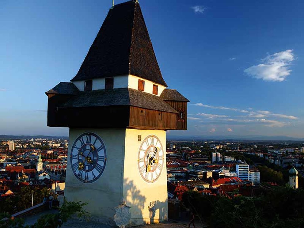 Berühmter Uhrturm von Graz