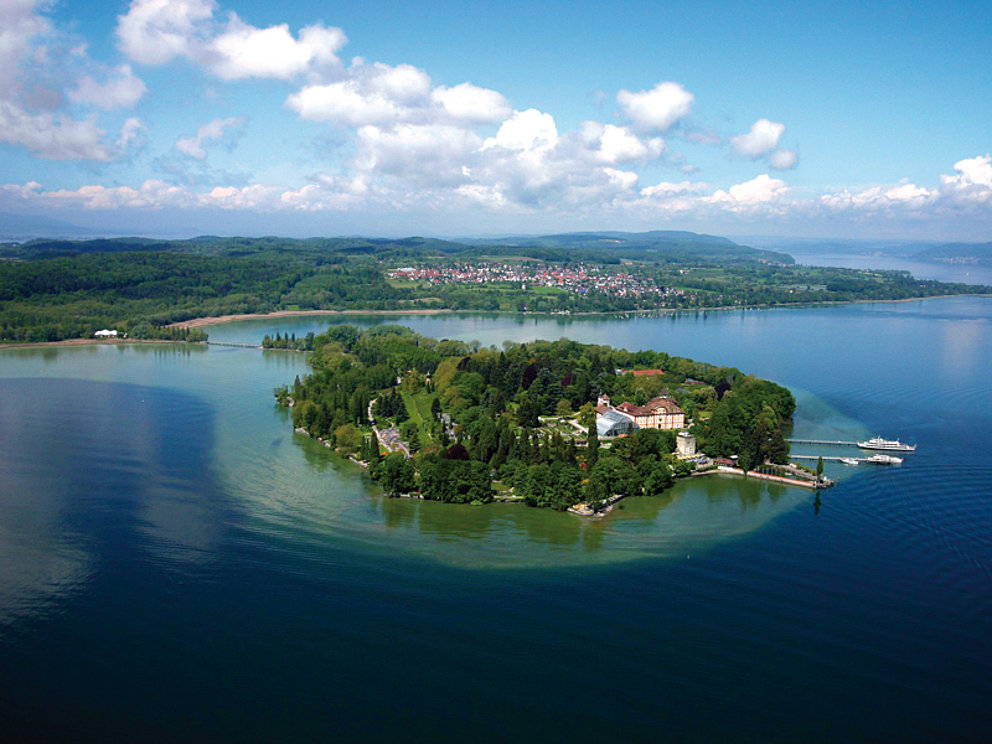 Vogelperspektive der Insel Mainau am Bodensee