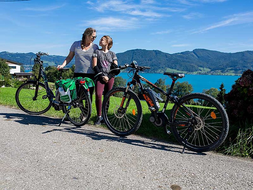 Family Cycling Tour in Salzkammergut Region, along Lake Attersee