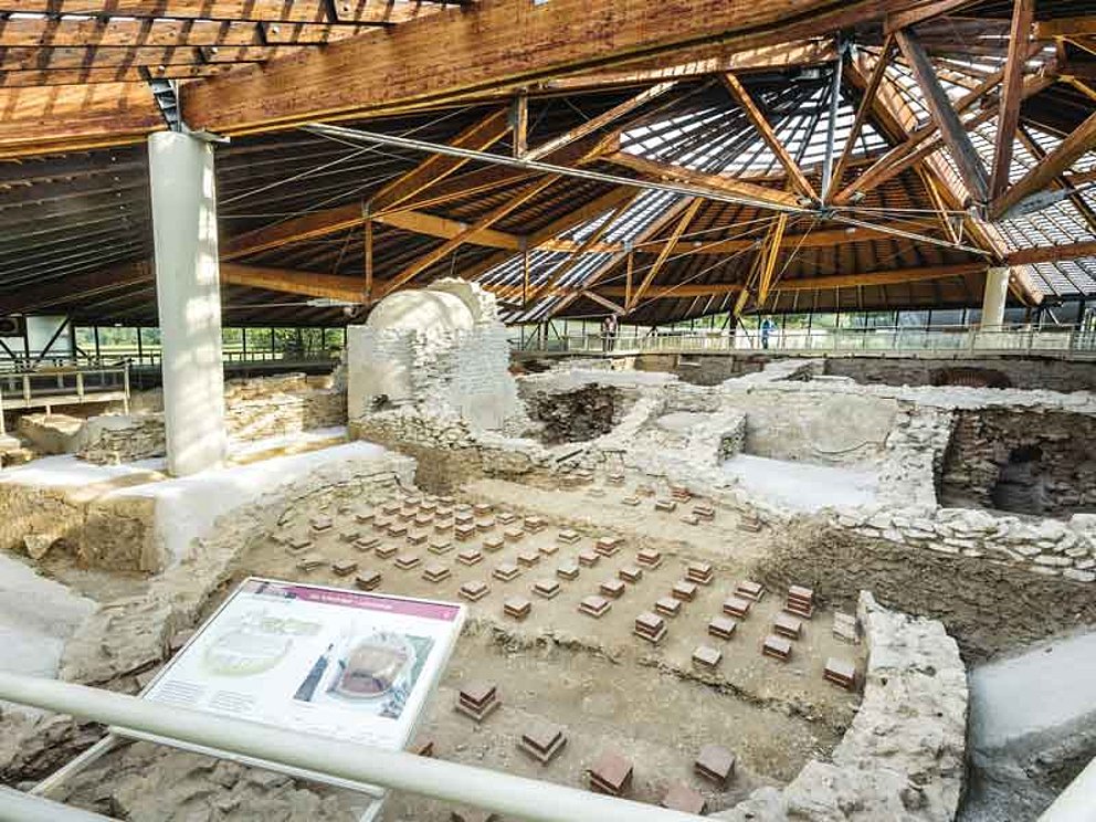 die Ausgrabung der römischen Thermen in Weißenburg