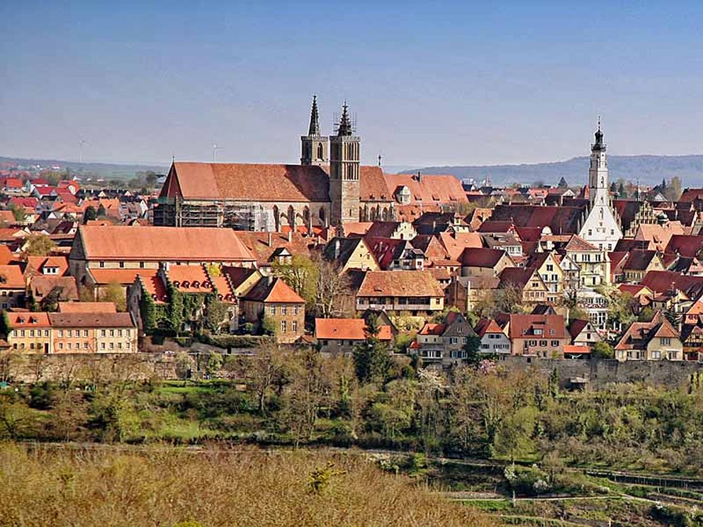 Stadt Rothenburg am Altmühltalradweg in Deutschland