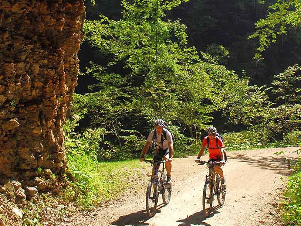 Biken in der Großen Schlucht im Nationalpark-Kalkalpen-Hintergebirge