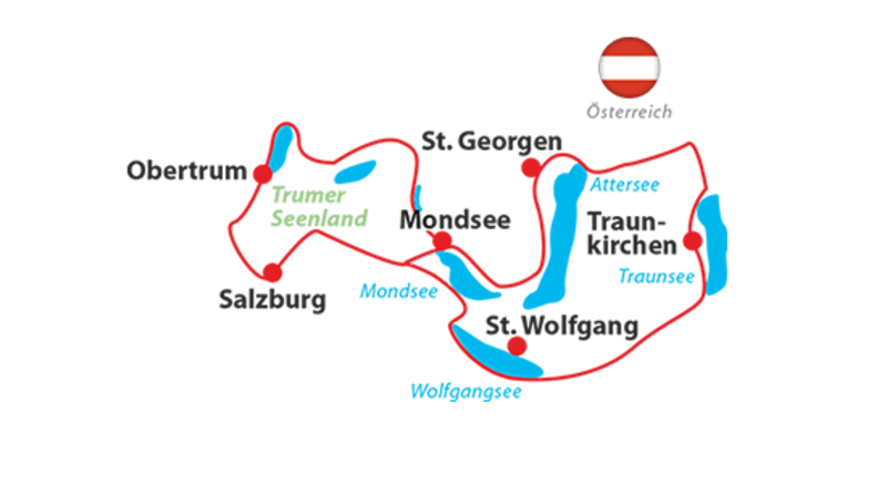 Karte zum Tourenverlauf im Salzkammergut