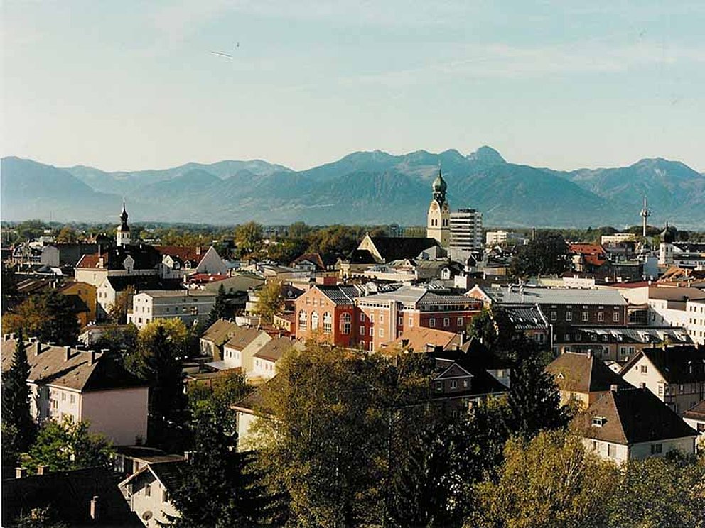 view of the town of Rosenheim in Bavaria