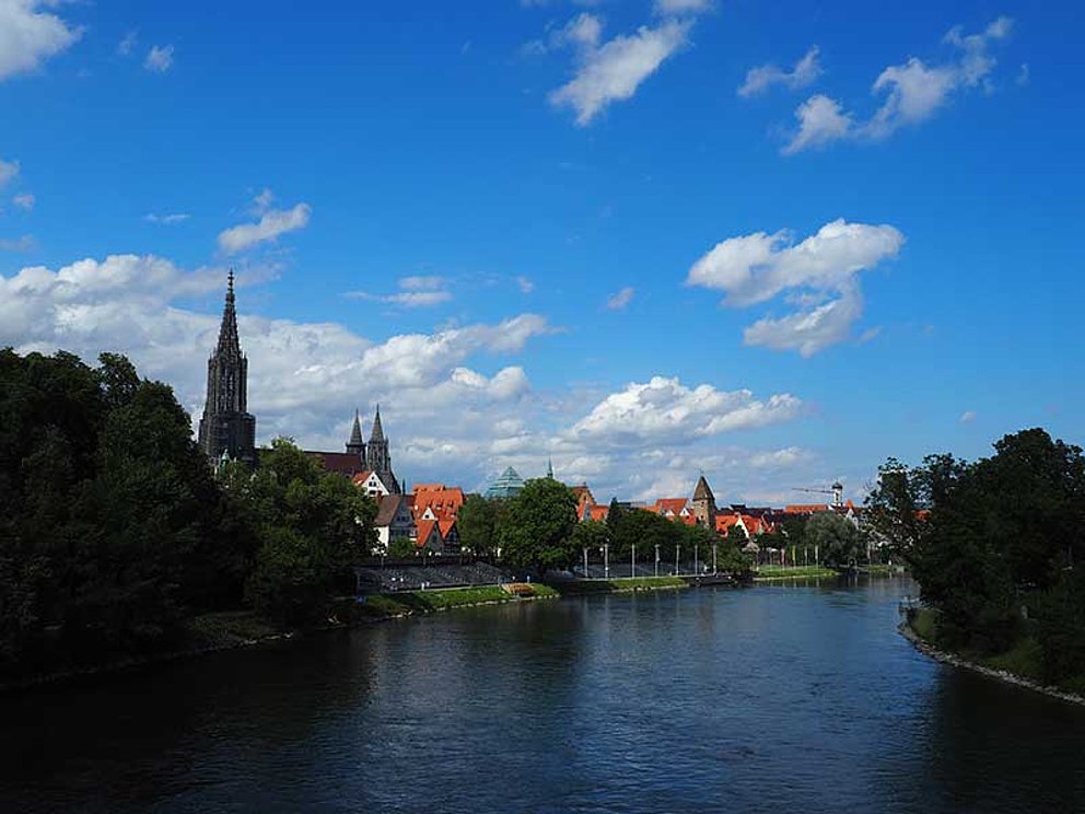 Blick auf die Donau bei Ulm in Deutschland