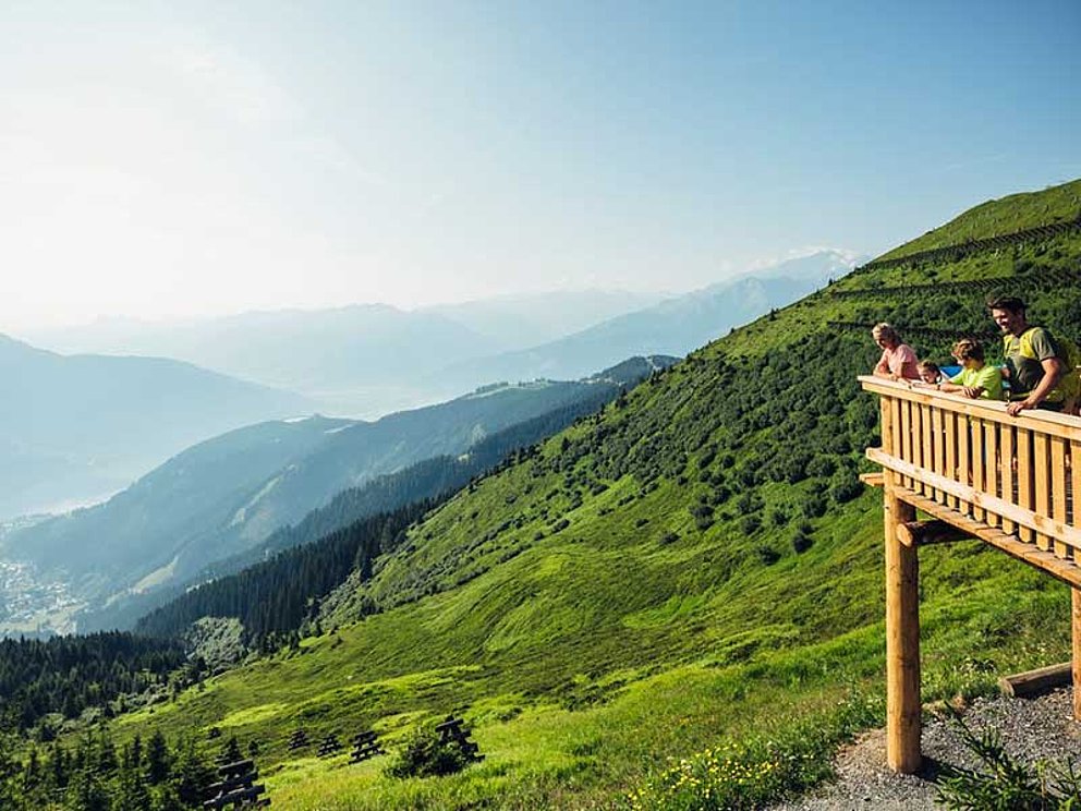 observation tower offers astonishing view of mountains and alpine pastures