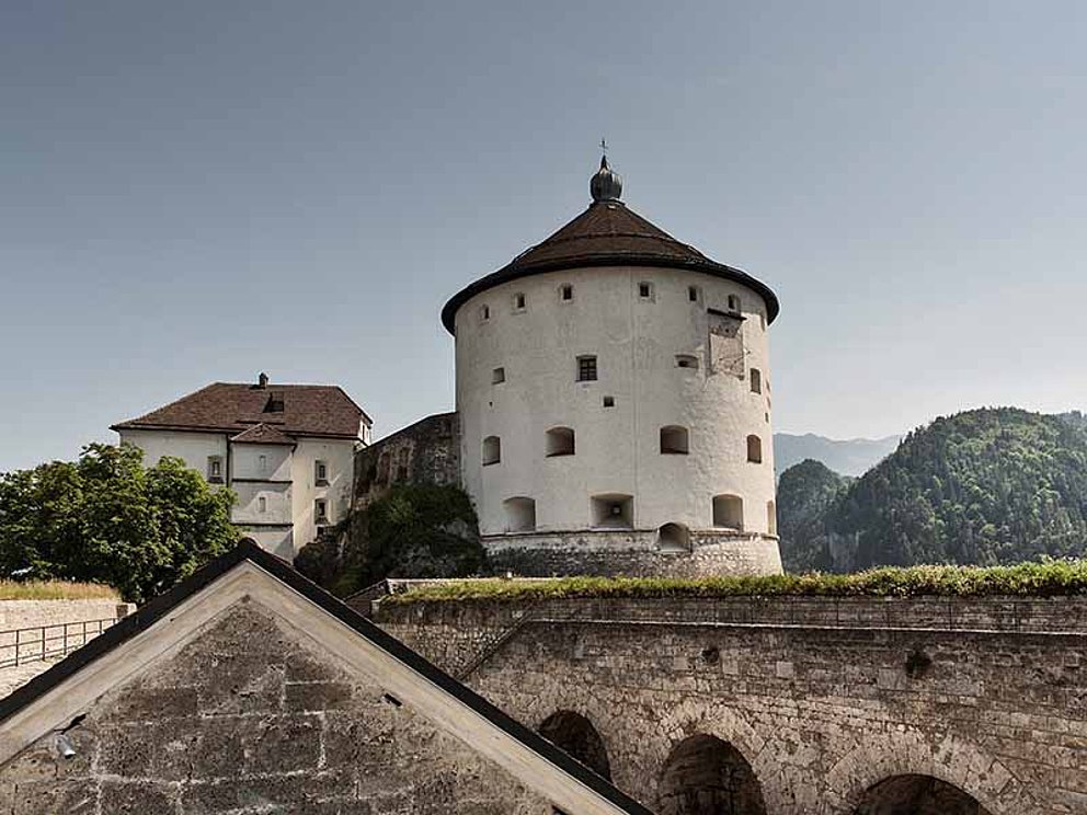 the fortress is the landmark of Kustein in Tyrol