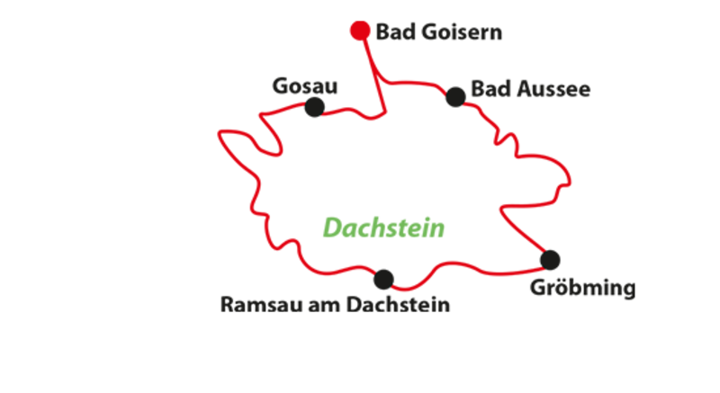 Karte zum Tourenverlauf der Dachsteinrunde