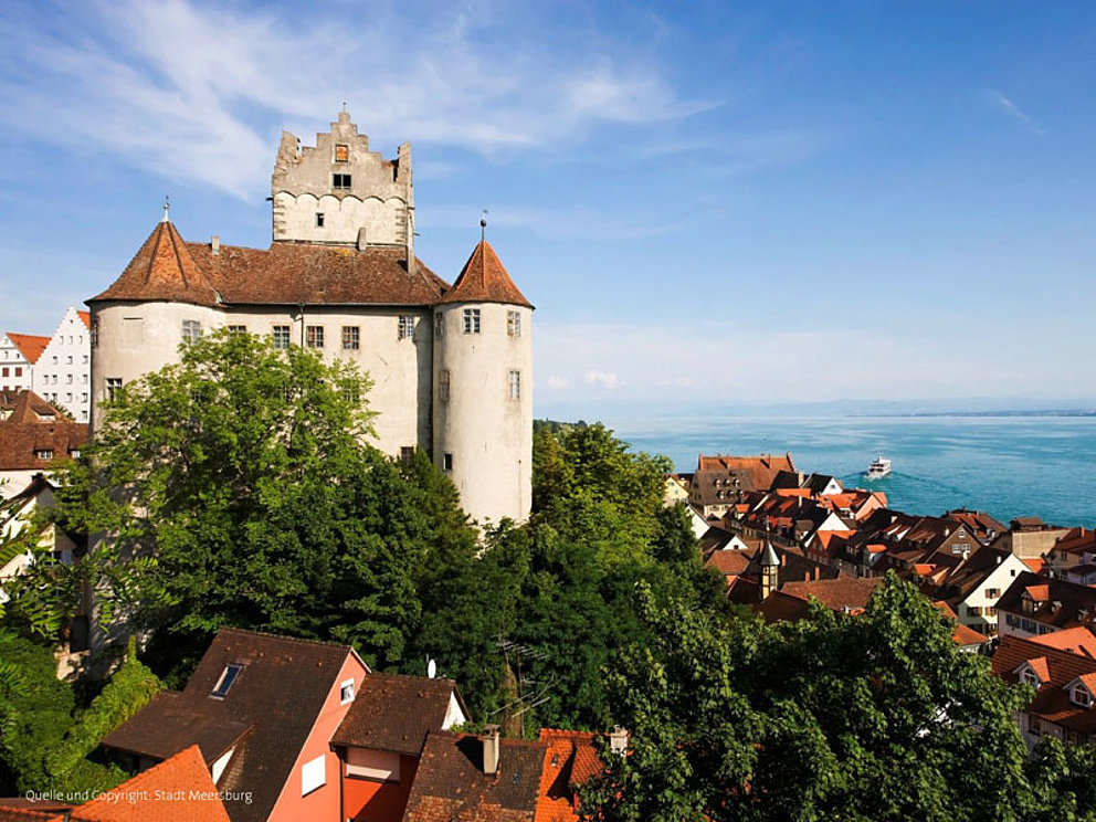 the castle overlooks Meersburg at lake Constance