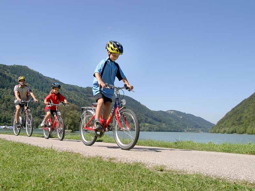 Children love cycling along the Danube Cycle Path