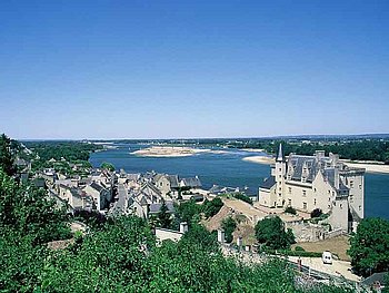 castle Monsoreau is situated above Loire river