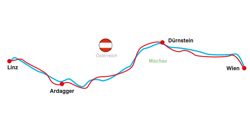 Karte Donauradweg Deluxe 