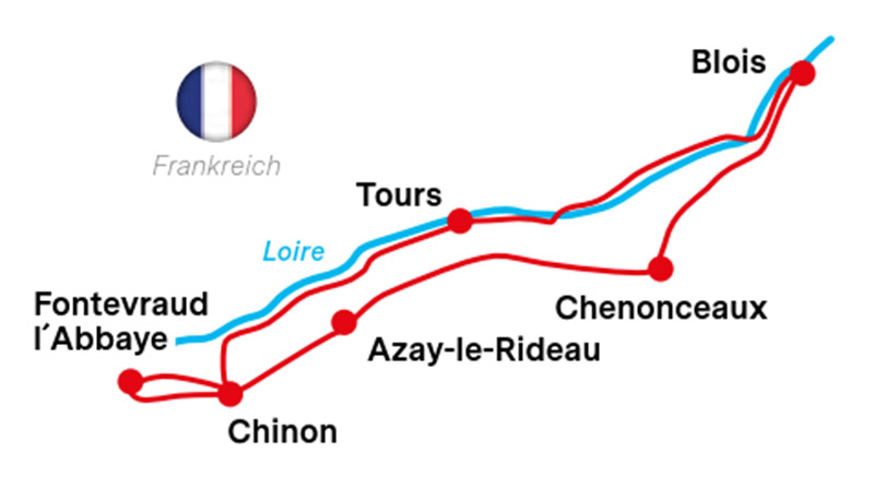 Karte Loireradweg