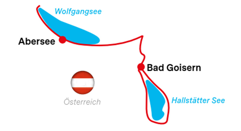 Karte Salzkammergut Radweg, Familienradtour