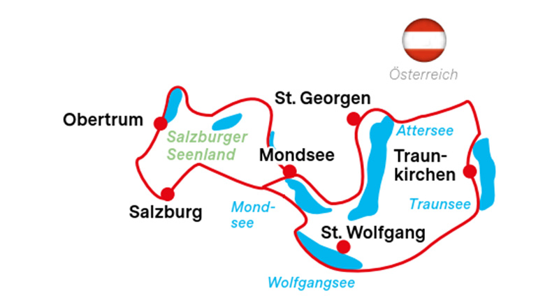 Karte Salzkammergut Radweg, Klassiker A