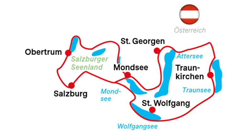 Karte Salzkammergut Radweg, Klassiker B