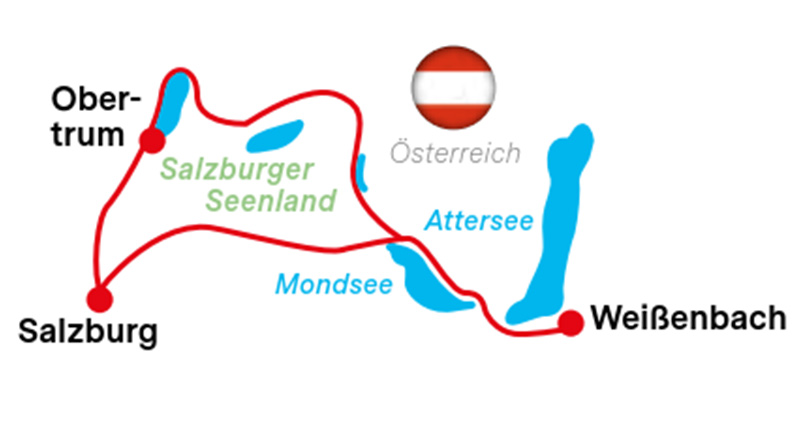 Karte Salzkammergut Radweg, Kurzradtour