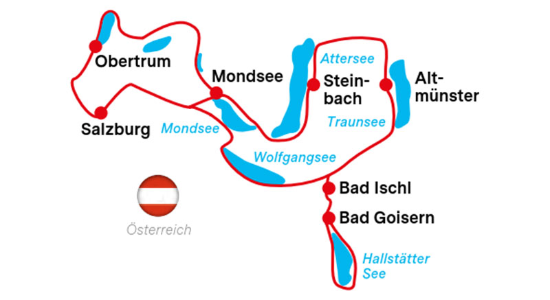 Karte Salzkammergut Radweg, Land und Leute
