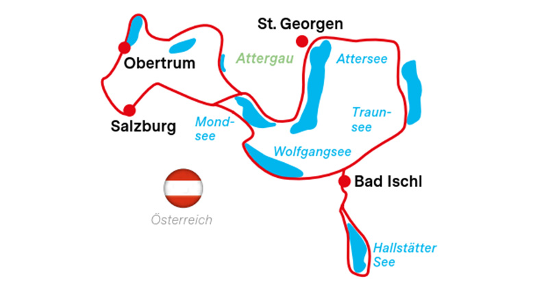 Karte Salzkammergut Radweg, Sportliche Tour