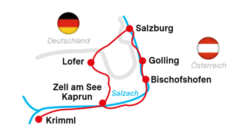 Karte Tauernradweg, Klassiker